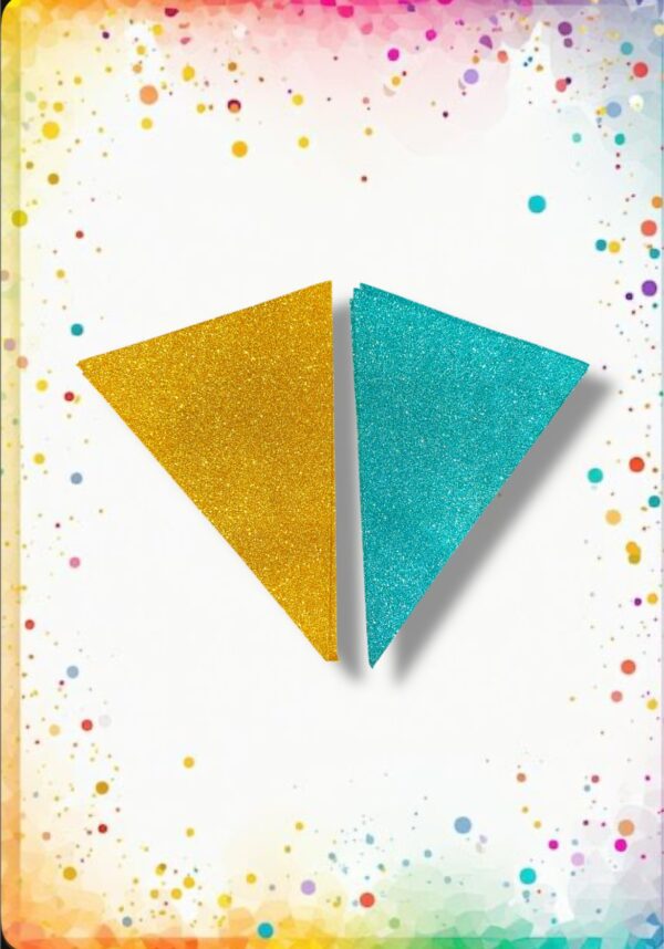 BANDERINES TRIANGULO CON GLITER