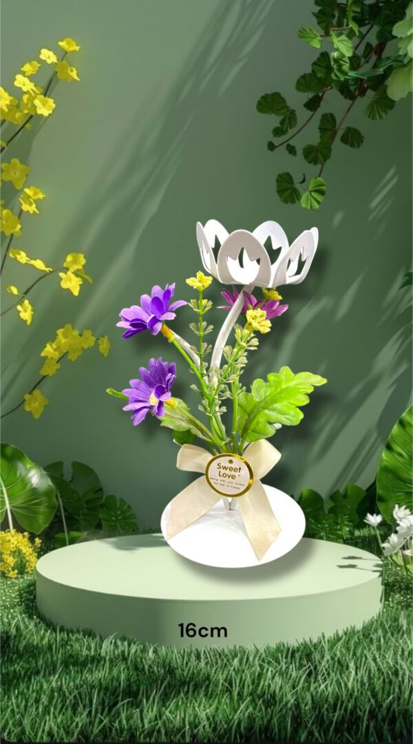 CANDELABROS PORTA VELA CON FLORES 16CM