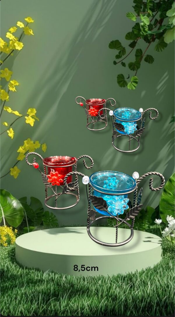 CANDELABROS PORTA VELA CHICOS CON BASE HIERRO 8,5