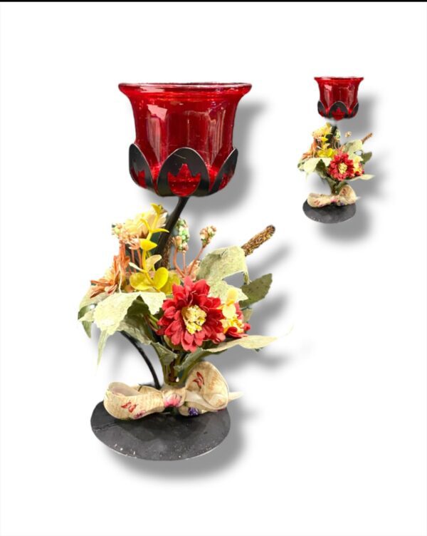 VELA CON FLORES Y MOÑO 19