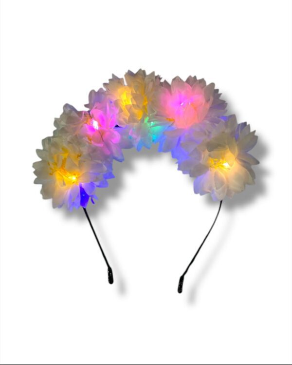 VINCHA LED Y FLORES