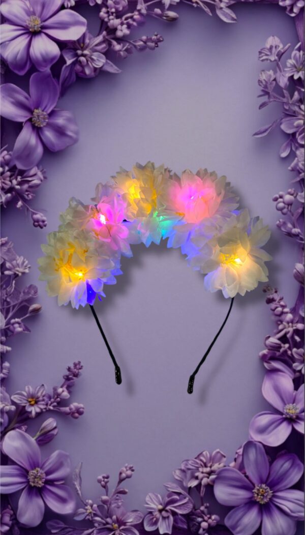 DESPEDIDA SOLTERA - VINCHA LED Y FLORES