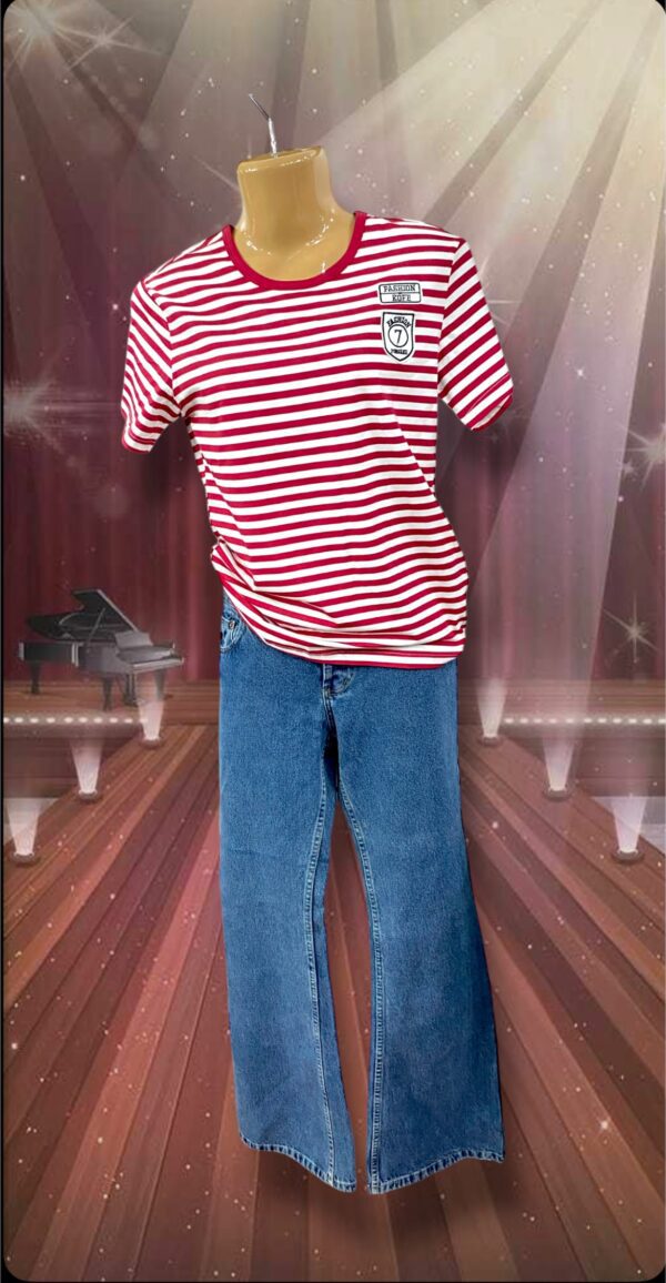 DISFRACES DAMA JEANS Y REMERA RAYAS