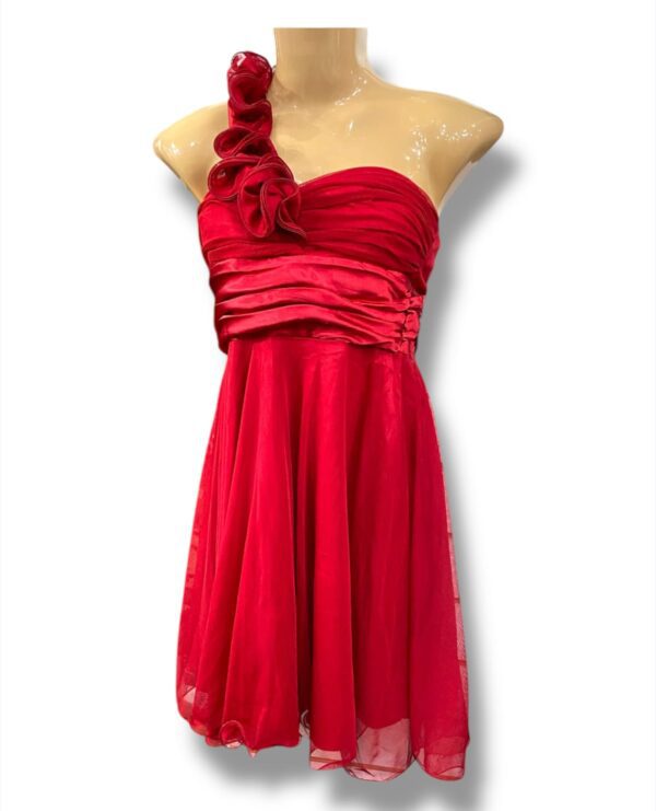 VESTIDO CORTO CON ROSA