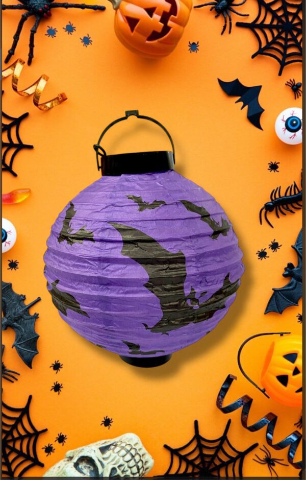 HALLOWEEN PORTA LAMPARA CON MURCIELAGO