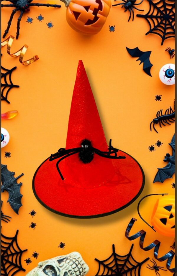 HALLOWEEN GORRO BRUJA CON ARAÑA GRANDE