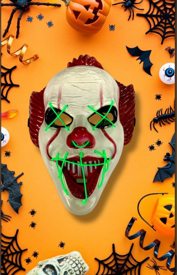 HALLOWEEN MASCARA LED PAYASO SINIESTRO
