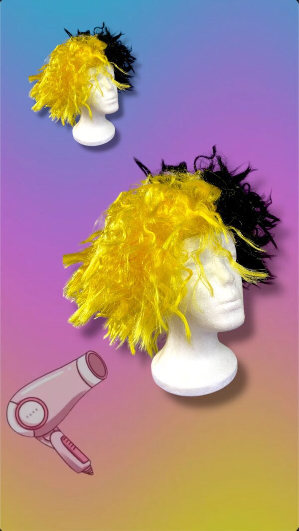 PELUCA AFRO EN AMARILLO Y NEGRO