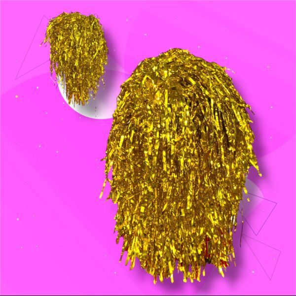 PELUCA METALIZADA EN DORADO