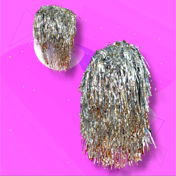 PELUCA METALIZADA EN PLATEADO