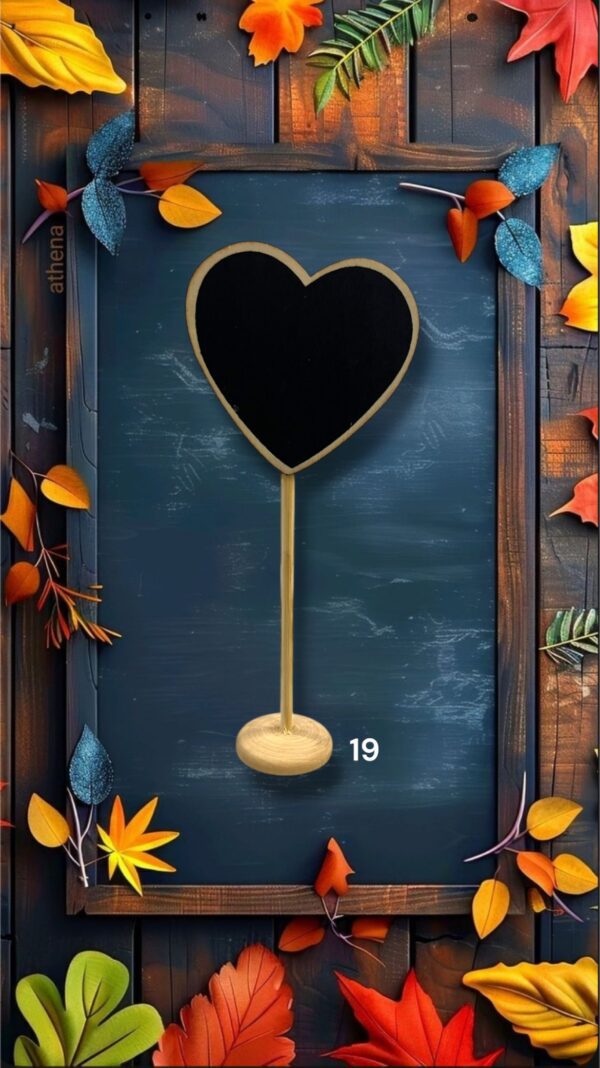 PIZARRAS CORAZON 19CM CON BASE