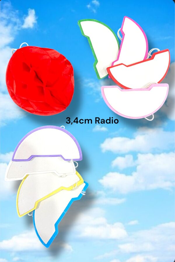 POMPONES PAPEL 3D 3,4cm DE RADIO