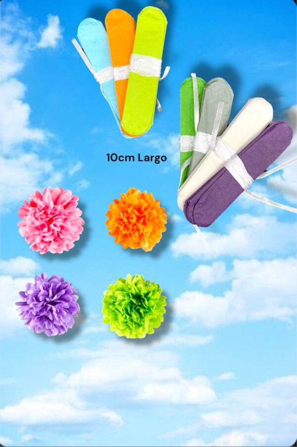 POMPONES PAPEL COMUN 10cm LARGO