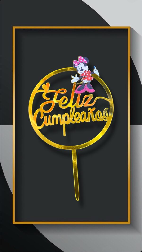 TOPPERS FELIZ CUMPLE REDONDO