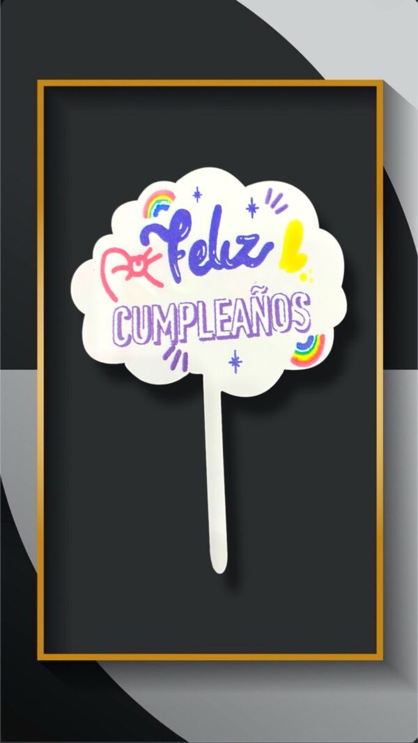 TOPPERS FELIZ CUMPLE REDONDO