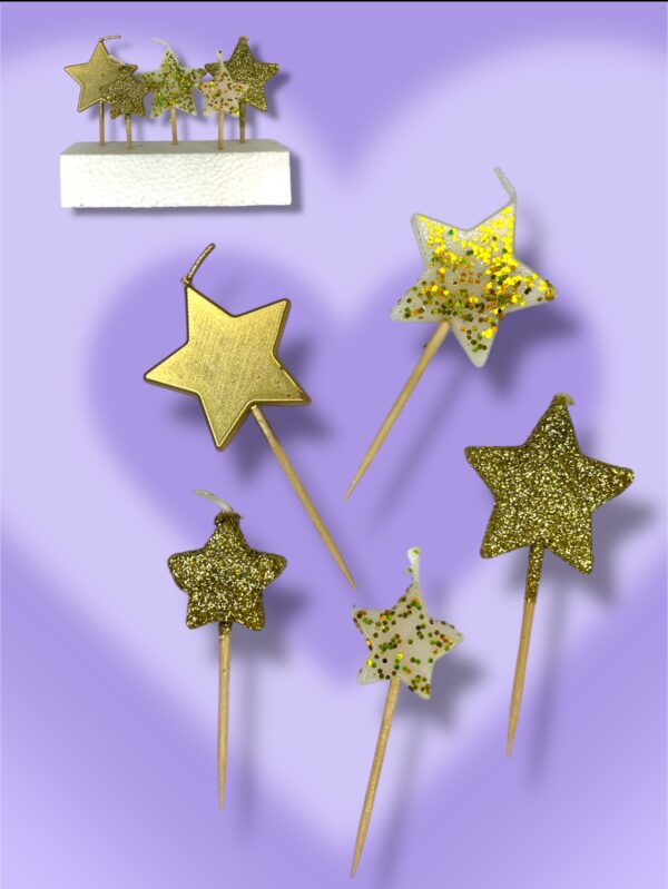 VELAS ESTRELLA CON GLITTER