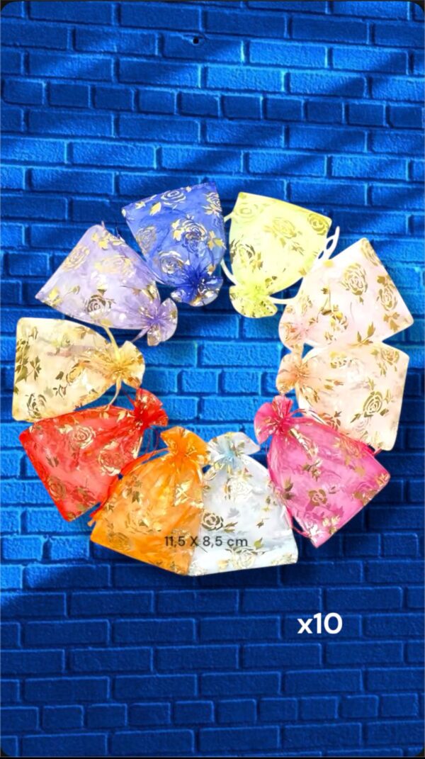 BOLSA DE ORGANZA CON DISEÑO 11.5x8.5cm