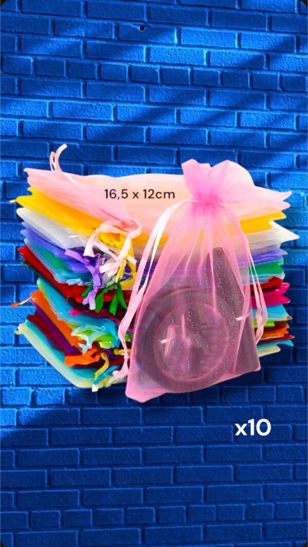 BOLSA DE ORGANZA LISA TRANSPARENTE 16.5x12cm