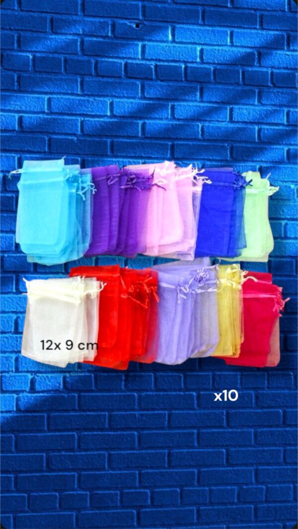 BOLSA DE ORGANZA LISA TRANSPARENTE 12x9cm