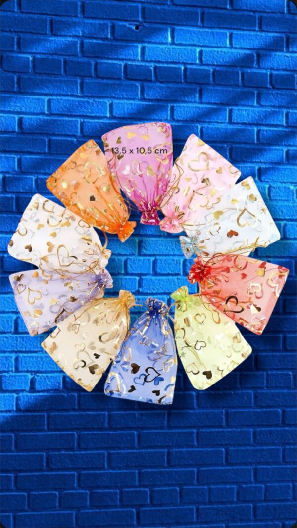BOLSA DE ORGANZA CON DISEÑO 13.5x10.5cm