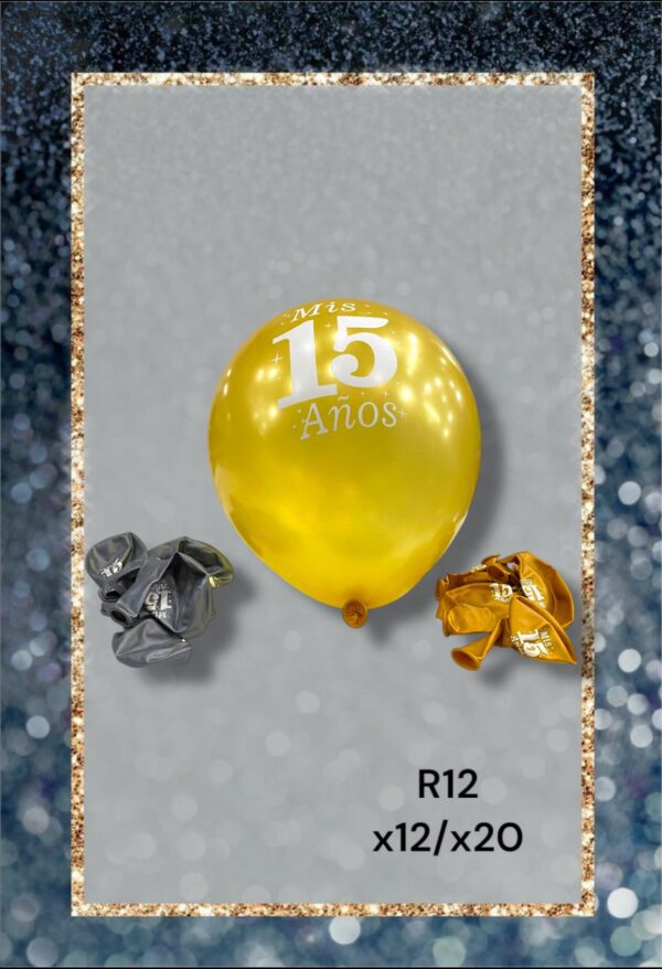 GLOBO DISEÑO R12 MIS 15 AÑOS