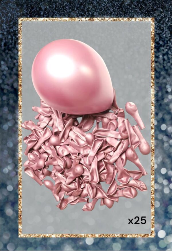 GLOBOS CROMADOS R12 LISO X25ROSA GOLD