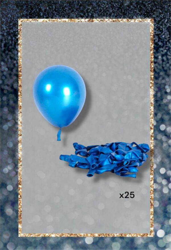 GLOBOS CROMADOS R12 LISO X25AZUL