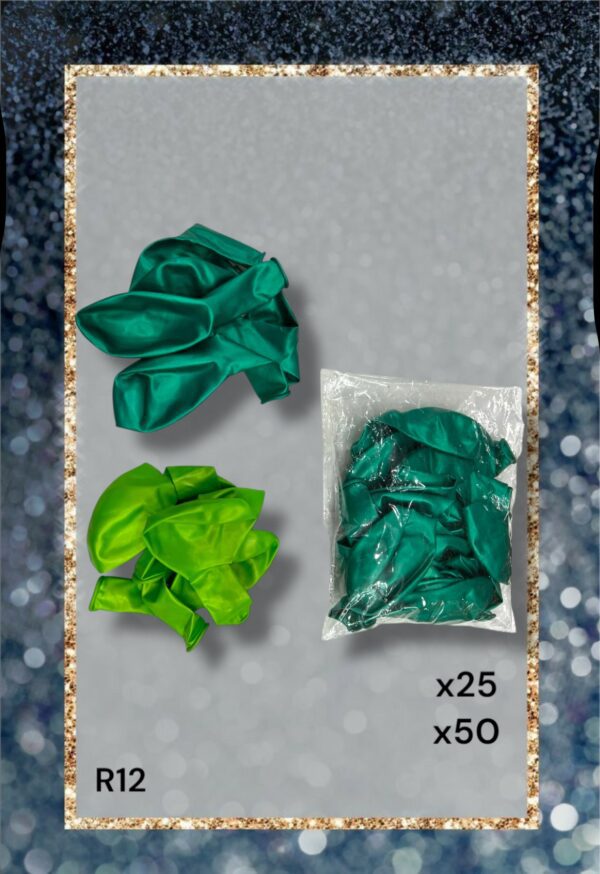 GLOBOS PERLADOS R12 x25 y x50ESCALA VERDE