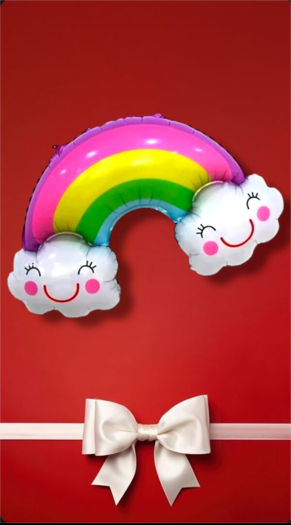 GLOBOS METALIZADO ARCOIRIS CON NUBE