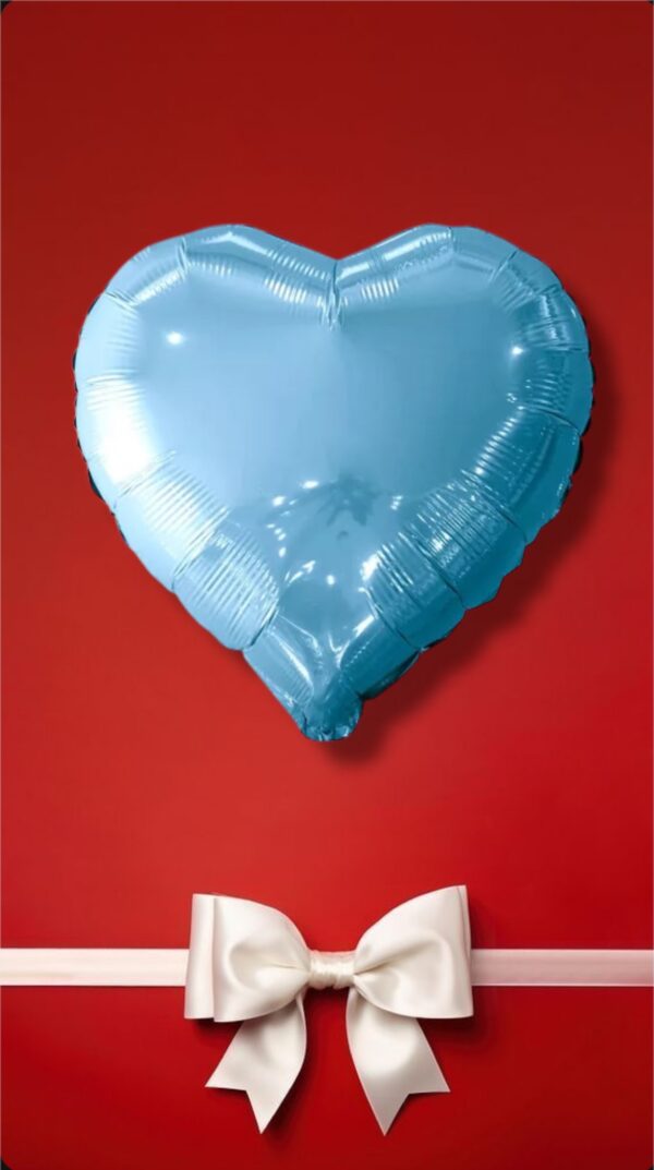 GLOBOS METALIZADO CORAZON CELESTE