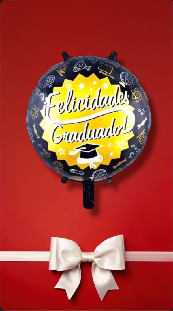 GLOBOS METALIZADO FELICIDADES GRADUADO