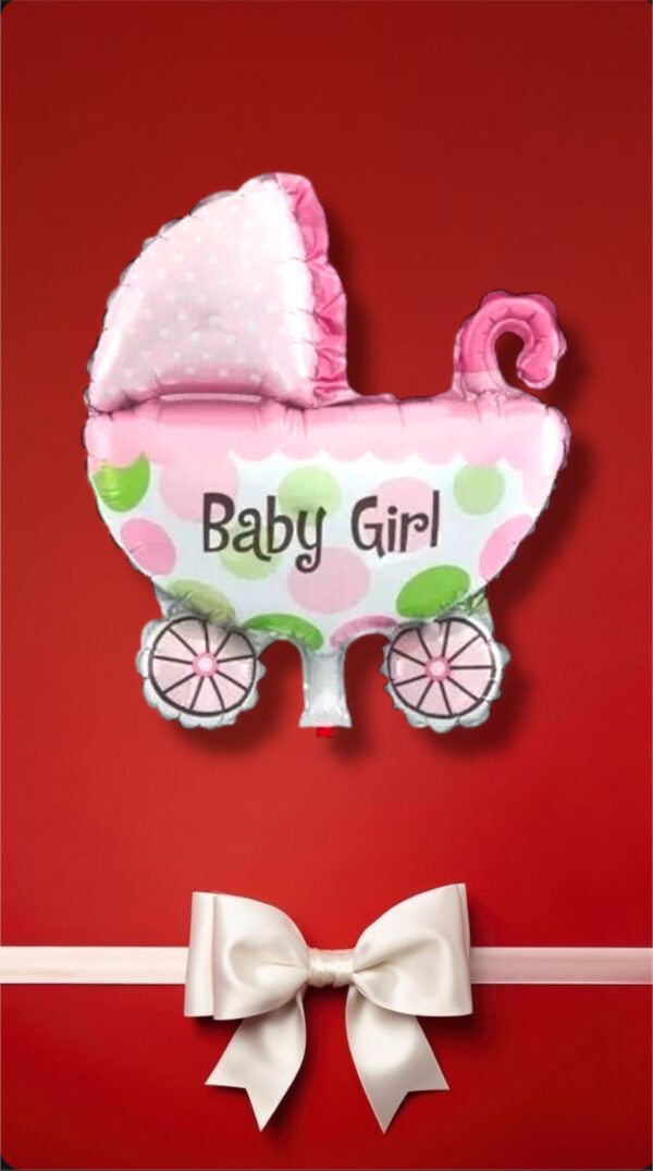 GLOBOS METALIZADO BABY GIRLS COCHE
