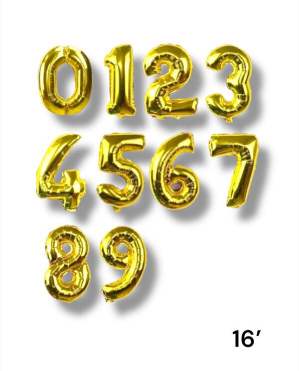NUMEROS DE 16 PULGADAS EN DORADO