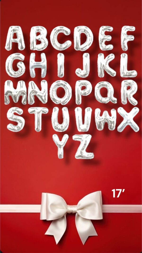 GLOBOS METALIZADO LETRAS 17 PLATEADO