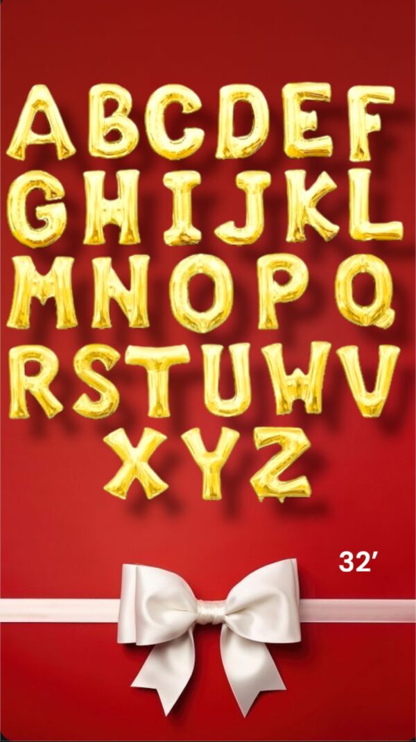 GLOBOS METALIZADO LETRA 32 DORADO