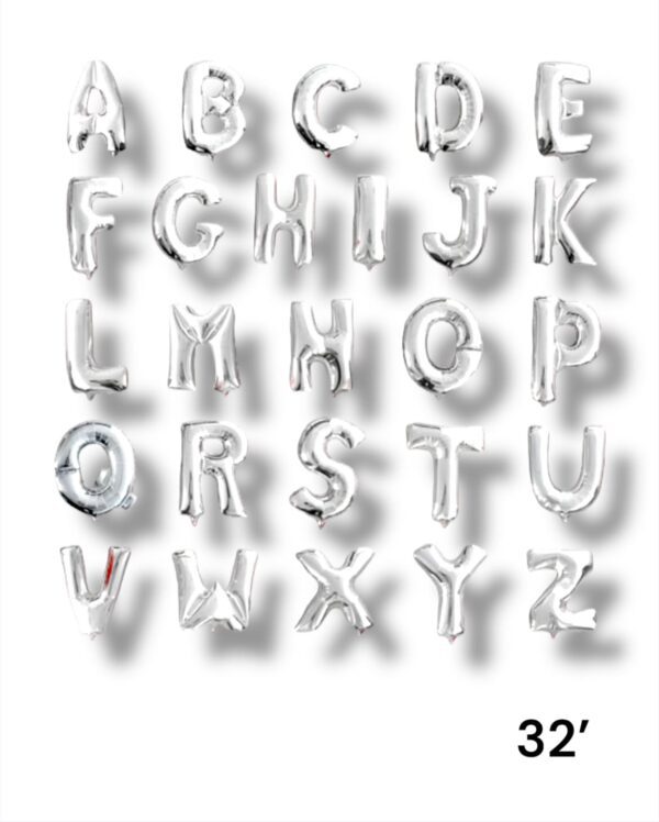 LETRAS DE 32 PULGADAS EN PLATEADO