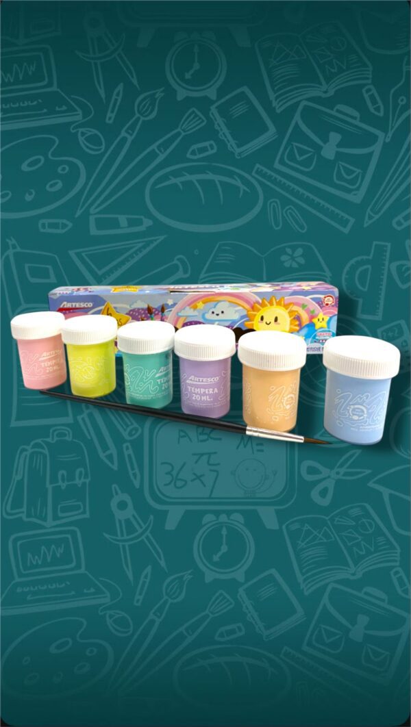 PINTURA TEMPERAS PASTEL x6