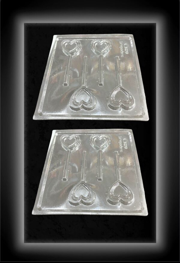 MOLDE ACETATO TRANSPARENTE CORAZON x4