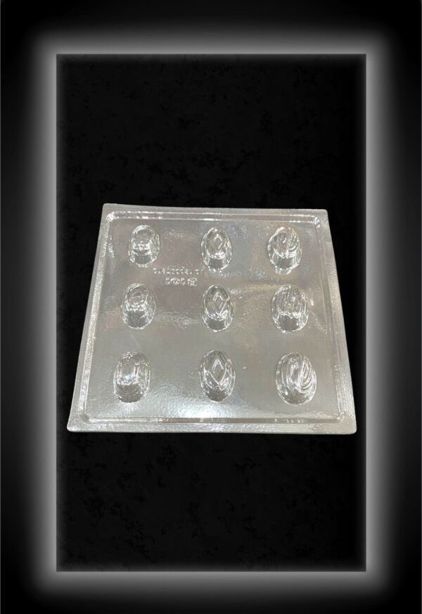 MOLDE ACETATO TRANSPARENTE BOMBON OVALADOS x9