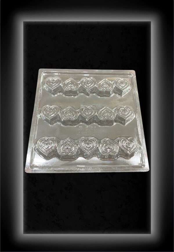 MOLDE ACETATO TRANSPARENTE CORAZONCITOS x15