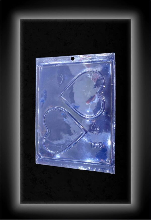 MOLDE ACETATO AZULADO CORAZON GRANDE x2