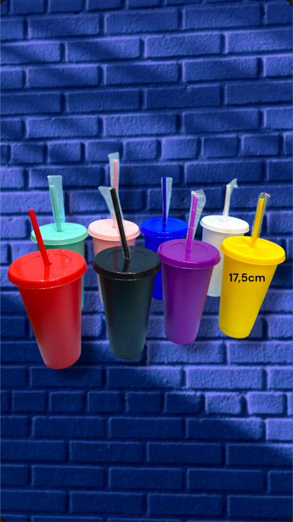 VASOS CON TAPA - LARGO LISO 17,5CM