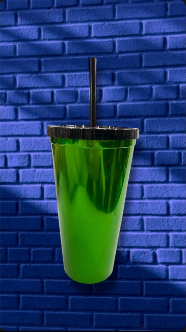VASOS CON TAPA - METALIZADO LARGO